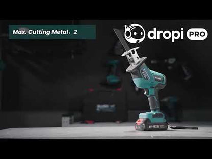 Reciprocating saw with two batteries